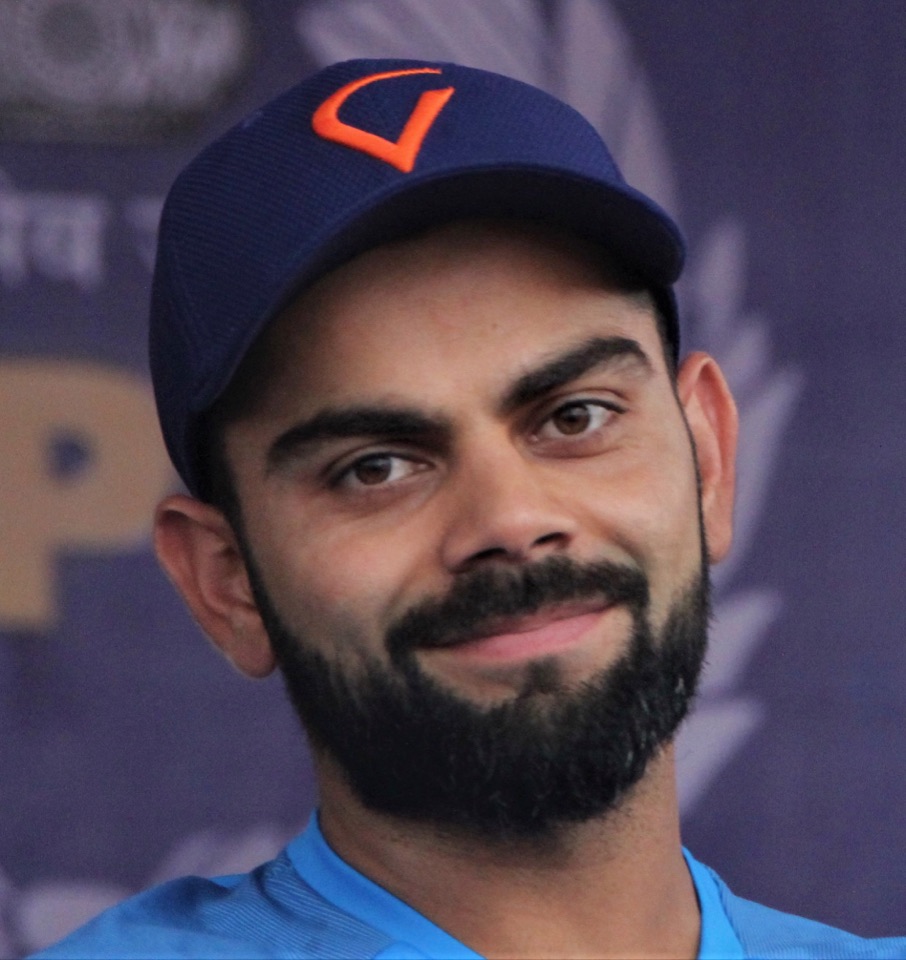 Virat Kohli wearing a cap, photographed in 2017